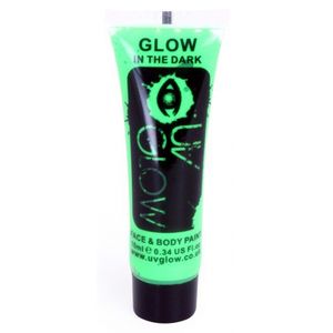 Glow in the dark schmink voor gezicht en lichaam groen   -