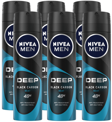 Nivea Men Deep Black Carbon Beat Anti-Transpirant Spray Voordeel