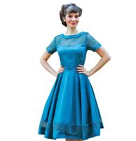 Dolly & Dotty Tess Lace Embroidered Dress Peacock-L