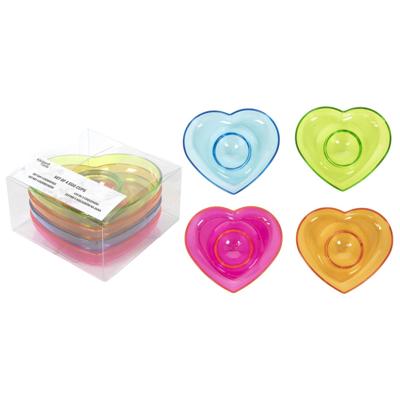 Eierdop hart kunststof set a 4 stuks