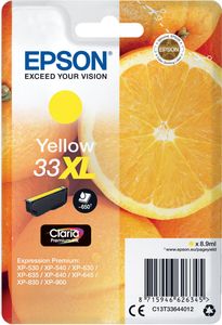 Epson inktcartridge 33XL, 650 pagina's, OEM C13T33644012, geel