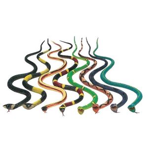 5x Plastic speelgoed dieren slangen 30 cm