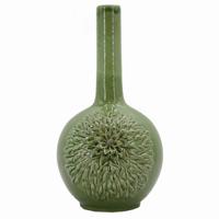 Bolvaas Chrysant keramiek D24xH51 groen