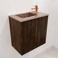 Toiletmeubel Mondiaz Joya Dlux | 40 cm | Meubelkleur Walnut | Faye wastafel Arena Wasbak Links | 1 kraangat