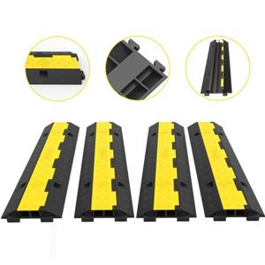 VEVOR Kabel Bescherming Kabelbrug Rampe de Protection kabelgoot bodemkabel PVC/Rubber stationair rijden 4989 kg voor kantoor/kantoor/speelvelden