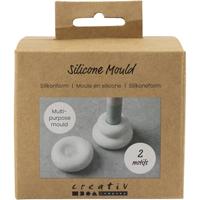 Creativ Company Siliconen vormen, donutvormige kandelaars, h: 2+3,8 cm, d 6+6,2 cm, mat transparant, 1 stuk/ 1 doos