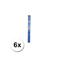 6 confetti shooters blauw 60 cm