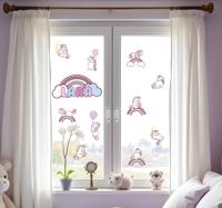 Eenhoorns en regenbogen raamsticker