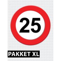 Verkeersbord 25 jaar feestartikelen pakket XL - thumbnail