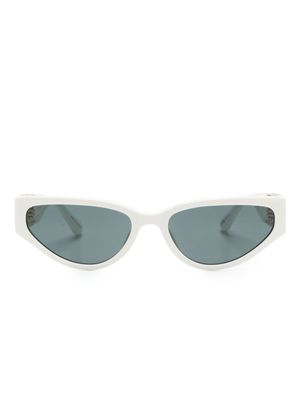 Linda Farrow lunettes de soleil à monture papillon - Blanc