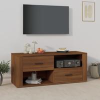 Tv-meubel 100x35x40 cm bewerkt hout bruin eikenkleur - thumbnail