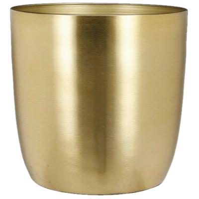 Plantenpot/bloempot - goud - D24 en H23 cm - metaal