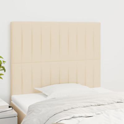 Hoofdborden 2 st 90x5x78/88 cm stof crèmekleurig