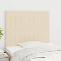 Hoofdborden 2 st 90x5x78/88 cm stof crèmekleurig