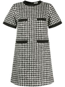 Moncler robe courte à motif pied-de-poule - Blanc