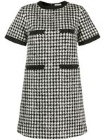 Moncler robe courte à motif pied-de-poule - Blanc - thumbnail