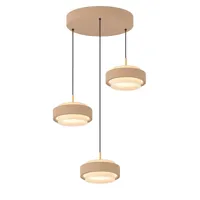 Freelight Hanglamp Puleggia 3 lichts Ø 33 cm comfortlift beige