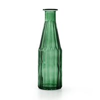 Jodeco Bloemenvaas Marseille - Fles model - glas - groen - H25 x D7 cm - Vazen