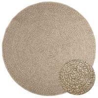 Vloerkleed ZIZUR beige binnen en buiten 160 cm jute look