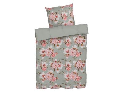 LIVARNO home Microfiber satijnen beddengoed, ademend, 140 x 200 cm (let op: LV OSNL) (bloemen)