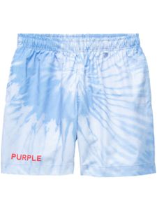 Purple Brand short All-Around à motif tie-dye - Bleu