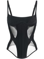 Mugler illusion panelled corset top - Noir