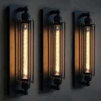 Wandlamp industrieel zwart &apos;Alex&apos; buislamp 50cm - thumbnail