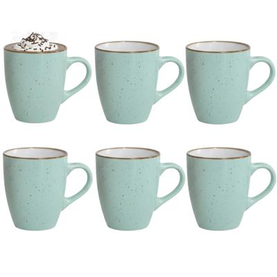 Gerimport Koffie / thee mok Sweets - 6x stuks - groen - 350 ml - keramiek