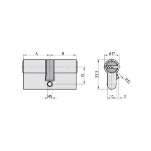 Basi VB5000-0515 Dubbele profielcilinder 35 / 45mm