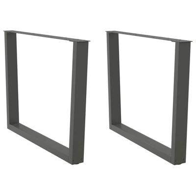 Eettafelpoten 2 st V-vormig 100x(72-73,3) cm staal antraciet