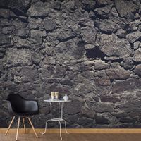 Zelfklevend fotobehang - Grove grijze muur, 588x280cm, premium print - thumbnail
