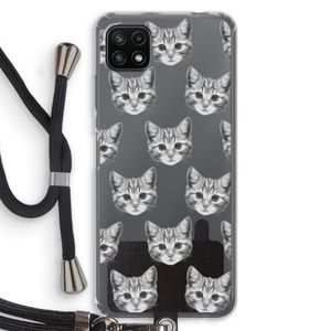Kitten: Samsung Galaxy A22 5G Transparant Hoesje met koord