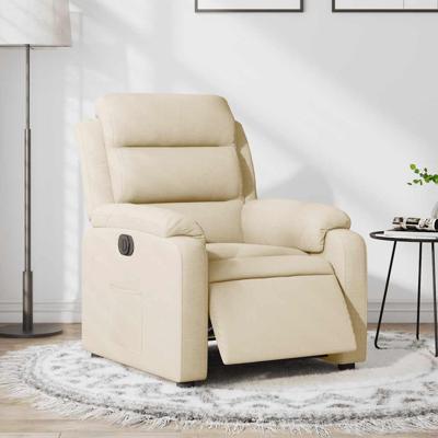 Fauteuil verstelbaar elektrisch stof crèmekleurig