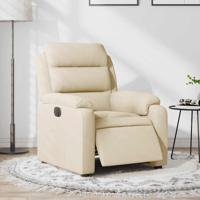 Fauteuil verstelbaar elektrisch stof crèmekleurig