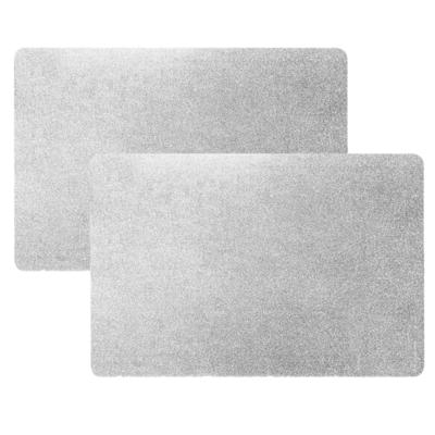 Home & Styling Luxe Tafel placemats Argenta - 4x - zilver - pvc - 43 x 28 cm Home & Styling Luxe Tafel placemats Argenta - 4x - zilver - pvc - 43 x 28 cm
