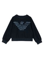 Emporio Armani Kids sweat à logo brodé - Bleu - thumbnail