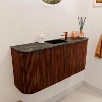 Toiletmeubel Mondiaz Joya Dlux | 93.2 cm | Meubelkleur Ruby | Faye wastafel Lava Wasbak Midden | 1 kraangat