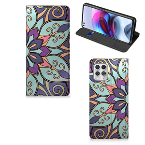 Motorola Moto G100 Smart Cover Purple Flower