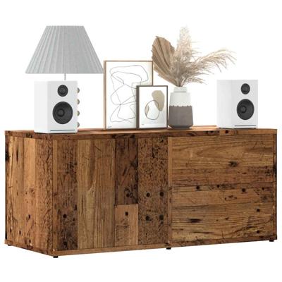 Tv-meubel 80x34x35,5 cm bewerkt hout oud houtkleurig