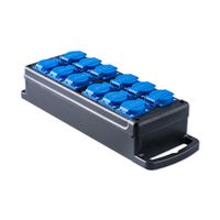 Snoercentrale zwart zwart 12 stopcontacten 16A 230V slagvast Keraf 114481 met handvat