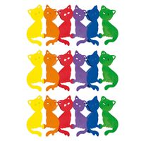 Set van 3x stuks regenboog verjaardagsslinger katten/poezen 3 meter