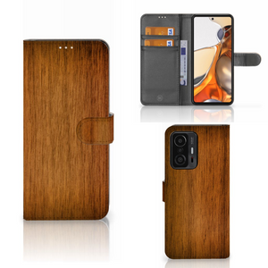 Xiaomi 11T | 11T Pro Book Style Case Donker Hout