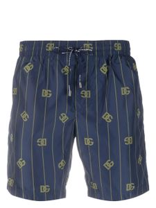 Dolce & Gabbana short de bain à motif monogrammé - Bleu