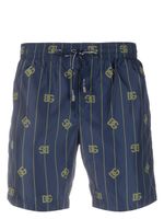 Dolce & Gabbana short de bain à motif monogrammé - Bleu - thumbnail