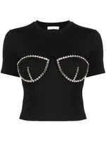 AREA t-shirt bustier à ornements en cristal - Noir - thumbnail