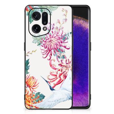 OPPO Find X5 Dierenprint Telefoonhoesje Bird Flowers