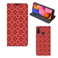 Samsung Galaxy A20s Hoesje met Magneet Batik Rood - thumbnail