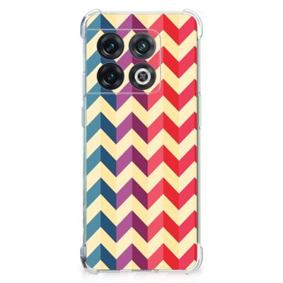 OnePlus 10 Pro Doorzichtige Silicone Hoesje Zigzag Multi Color OnePlus 10 Pro Doorzichtige Silicone Hoesje Zigzag Multi Color