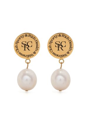Sporty & Rich boucles d'oreilles pendantes à logo - PEARL