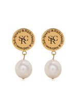 Sporty & Rich boucles d'oreilles pendantes à logo - PEARL